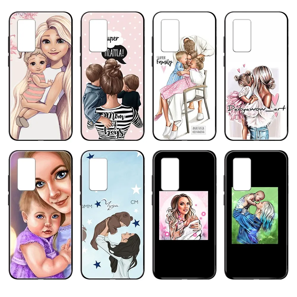 Чехол для телефона с надписью Super Mom Girl Boy Baby family чехол Корпус Huawei nova P 2 3 6 7 8 9 10 20 30 I