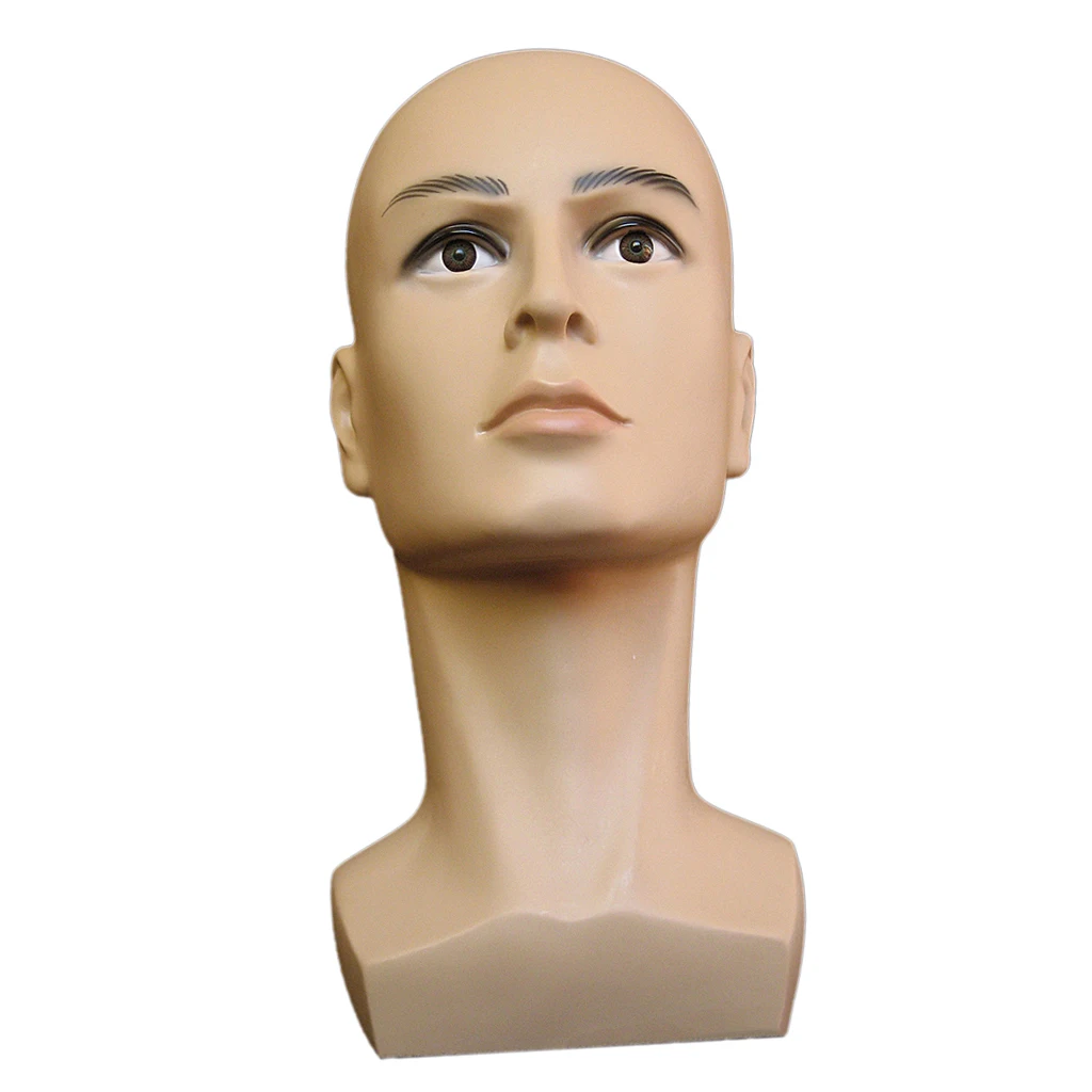 1 Piece Male Life Size Mannequin Head for Wigs, Hats, Sunglasses And Jewelry Displaying