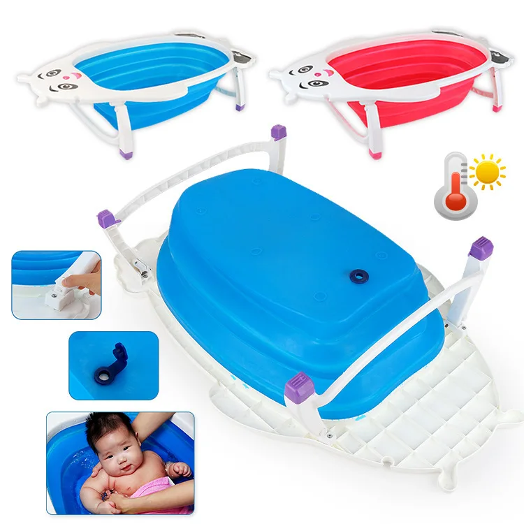 

Infants Mini Holds Tub Bath Toy Bath Basin Foldable Resistant Tear High-temperature Resistant Shower Bath Tub