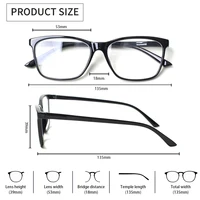 Stylish Rectangular Reading Glasses Spring Hinge Men Women HD Eyeglasses Diopter +0- -+600 2