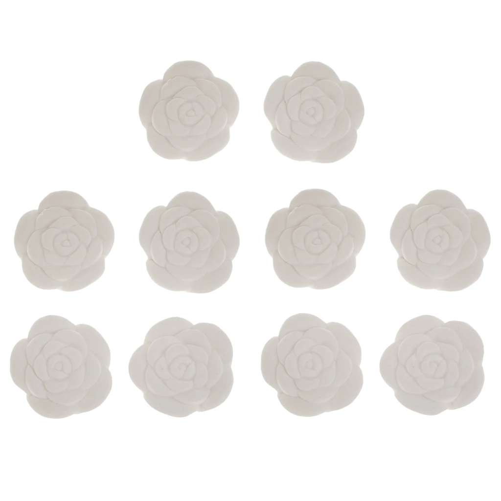 10pcs White Rose Aroma Fragrance Stone DIY Essential Oil Diffuser for Home Aromatherapy Cars Bedroom Air Freshener