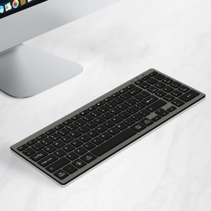 AJIUYU Wireless Keyboard Multi-Device Keyboard Ultra Thin Silent Full-size Bluetooth for Notebook Laptop PC Tablet iPad