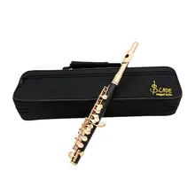 Piccolo Half-size Strumento Flauto C Chiave Tono + Panno di Pulizia + Asta di Pulizia + Set di Cacciaviti + Lubrificante olio + di Caso di Immagazzinaggio