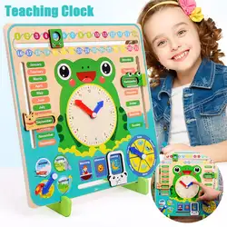 Детские Ранние обучающие игрушки для детей Многофункциональные игрушки раннего развития календарь развивающие часы обучающая игрушка