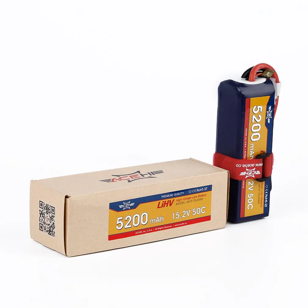 ACEHE 15,2 V 5200mAh 50C 4S1P 79.04Wh XT60 вилка высокого напряжения Lipo батарея изысканно разработанный прочный