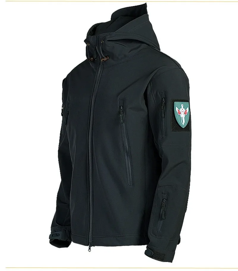 Мужская Флисовая Куртка из кожи акулы, водонепроницаемая Флисовая теплая куртка с капюшоном для походов, лыжного туризма, кемпинга, рыбалки, пальто SA-8