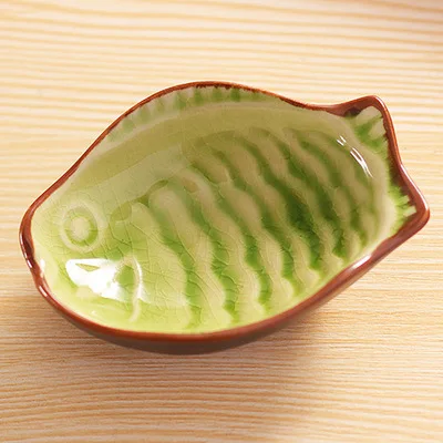 Соусники в китайском стиле, керамическая листовая керамическая посуда, кухонная ресторанная многофункциональная соусница, соусное блюдо - Цвет: fish light green