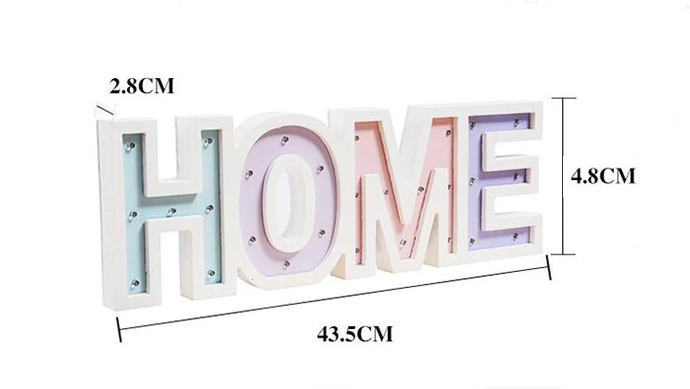 LEDIARY Wooden LED Letter Night Lights Golden A-Z Sign Alphabet HOME LOVE Wedding Birthday Party Wall Table Sofa Decor Lighting