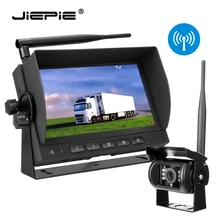 Digital Wireless Backup Camera System Kit 7'' Monitor Built in DVR and Rear View Reverse Camera Kit for Truck/Trailer/Bus/RV/Van byncg wireless car reverse reversing dual backup rear view camera for trucks bus excavator caravan rv trailer with 7 monitor