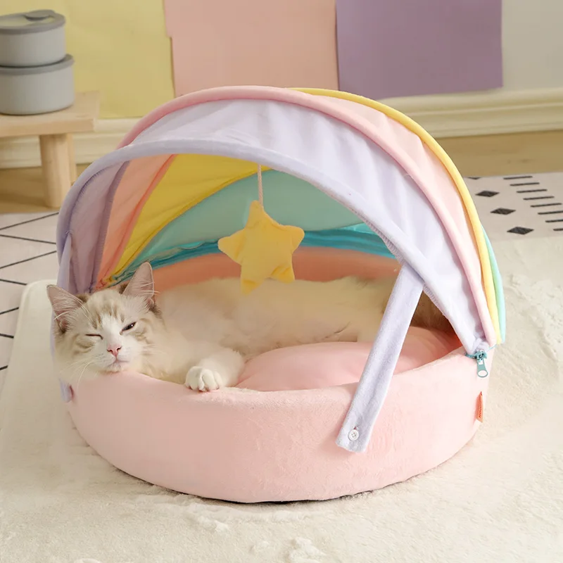 HOOPET Cat Bed Removable Pet Cave Nest Small Cat Puppy Bed Summer Bed