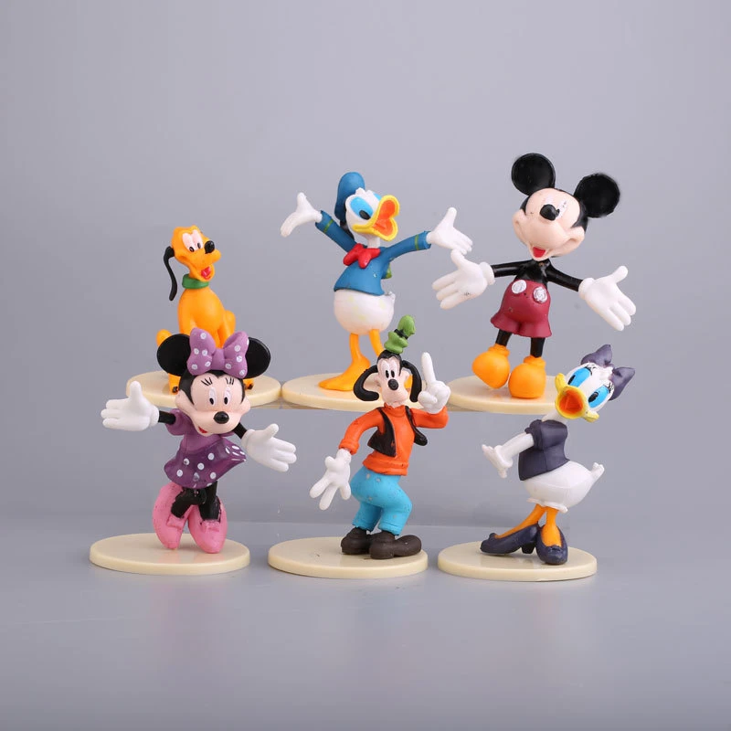 Actor Miniatura población Disney figuras de Mickey Mouse y Minnie para niños, juguetes de dibujos  animados de Mickey, Minne, Goofy, Pluto, Pato Donald, Margarita, pato| Figuras de acción| - AliExpress