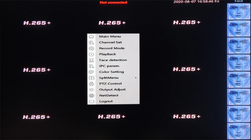 Silver Panel Max 8TB SATA Hi3536D Xmeye Audio H.265+ 5MP 8CH 8 Channel 4CH Face Detection 48V POE Onvif CCTV DVR NVR menu picture