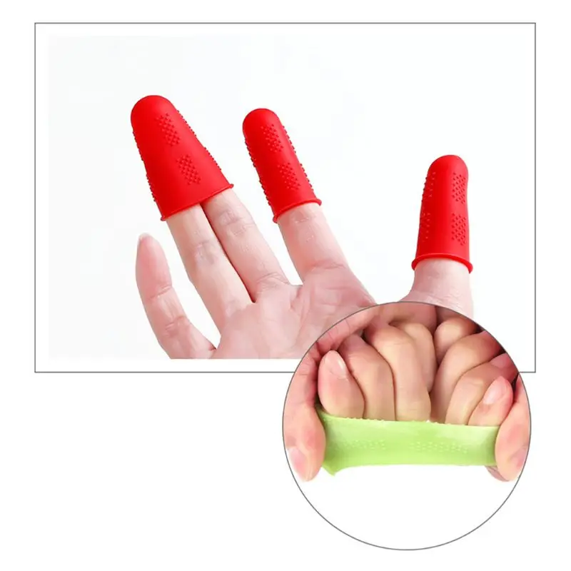 Non slip Silicone Finger Cover Cap Heat Insulation Finger Guard Protectors 5Pcs