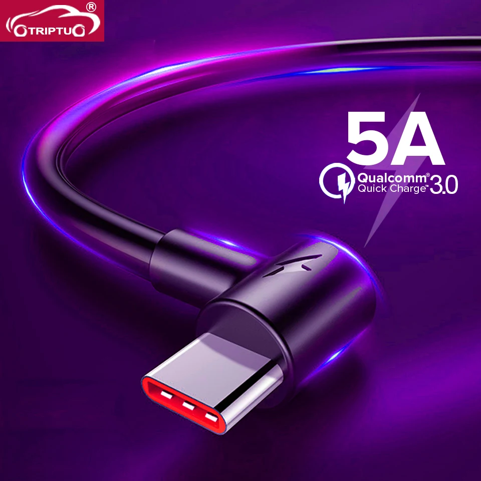 Кабель USB Type C trictu 5A 1 м 2 3 кабели для быстрой зарядки Huawei P30 P20 Mate 20 Pro Телефон QC3.0