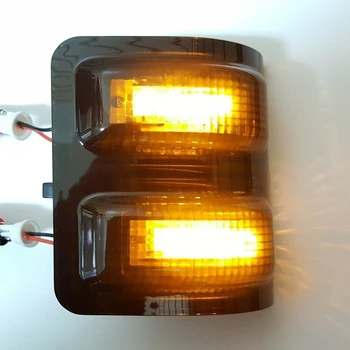 

2Pcs for 2008-2016 Ford Super Duty Smoke Side Mirror Amber LED Running Signal Lights