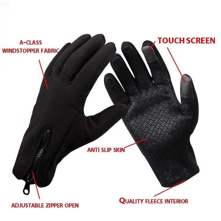 New Fashion Unisex Men Women Winter Thermal Touch Screen Gloves Outdoor Sport Ski Gloves Waterproof Warm