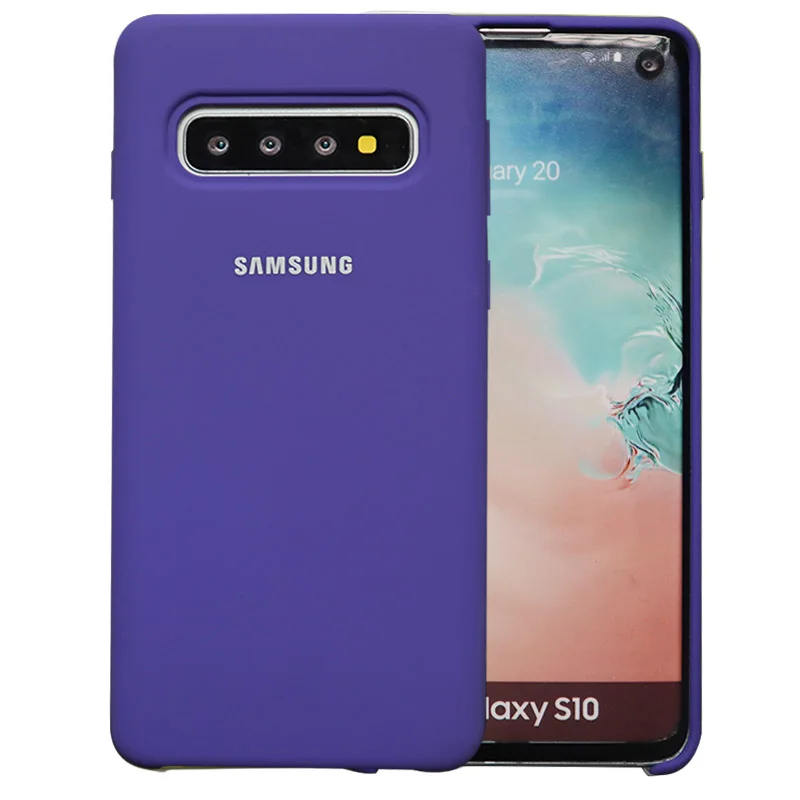 Чехол на самсунг галакси S10 силиконовый чехол дляОфициальный силиконовый чехол для samsung S9, сделано во Вьетнаме, чехол для samsung Galaxy S8 S9 S10 Plus Note 8 9 10 10+ S10 S10e - Цвет: Purple