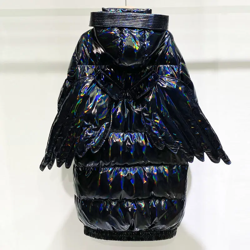 2020 Winter Women Down Coat Jacket Women's Mid-Length New Men And With The Same Style Couples Laser Shiny | Женская одежда