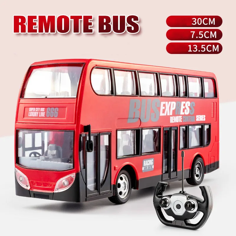 RC Bus Two Layers Electric City Bus Express Wireless Radio Control Car with LED Light Model Toys for Children RC Vehicles Model RC Cars cheap RC Cars