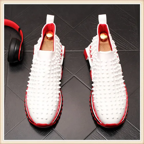 Весенняя удобная обувь без шнуровки; Masculino Chaussures Homme; Роскошная обувь; лоферы; цвет черный, белый; мужские кроссовки; 3#12/12D50 - Цвет: White
