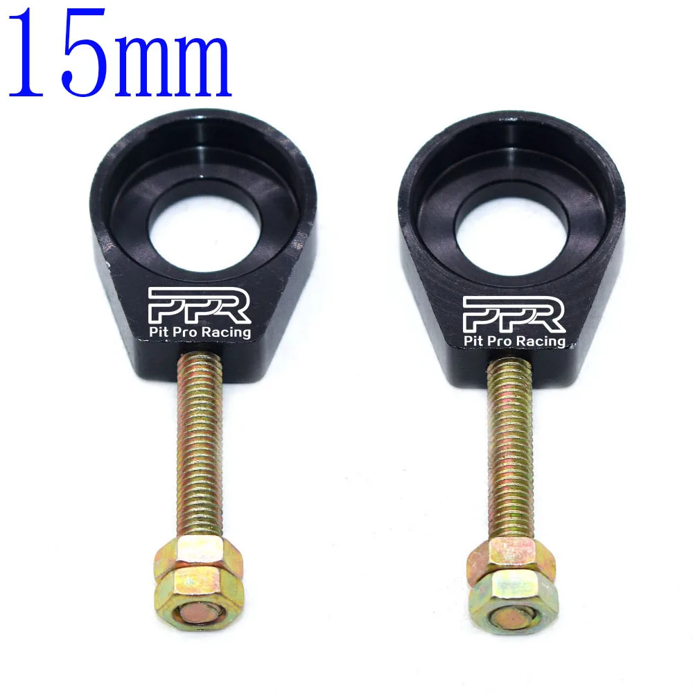 Aluminum Chain Tensioner Adjuster 110cc 125cc 140cc for Dirt Bike Pit ATV Motorcycle Scooter 12mm or 15mm Rear Wheel axle hole motorcycle chain tensioner pulley