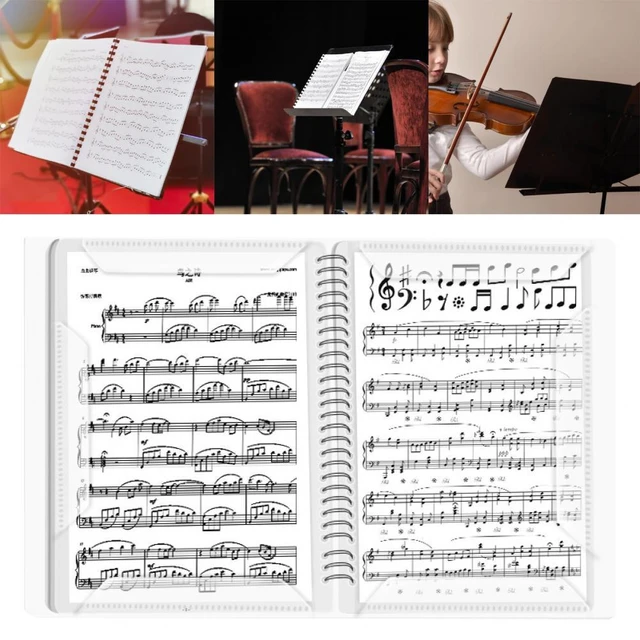 Dossier de partition de musique pour piano, feuille de musique, partition  de piano, 4 pages, extensible, A4 - AliExpress