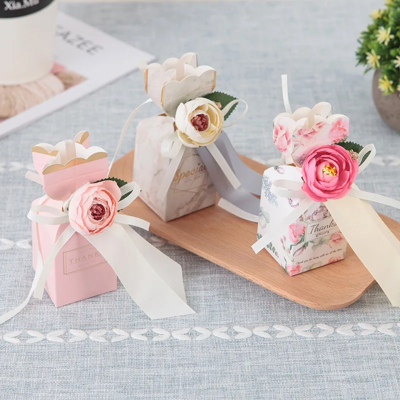 20/50pcs New Marble Wedding Favor and Sweet Gift Bags Candy Dragee Box Baby Shower Birthday Guests Event Party Supplies | Дом и сад