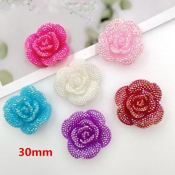 

20Pcs Kawaii Resin Cabochon Flat back AB Shiny Flower Cabochons for Hair Bow Accessories DIY Scrapbooking Decoration Craft
