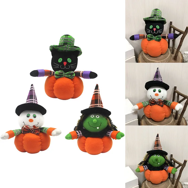 

Lovely Halloween Doll Cloth Black Cat Pumpkin Witch Bar Halloween Decoration Beautiful Home Ornament Party Decor Toys
