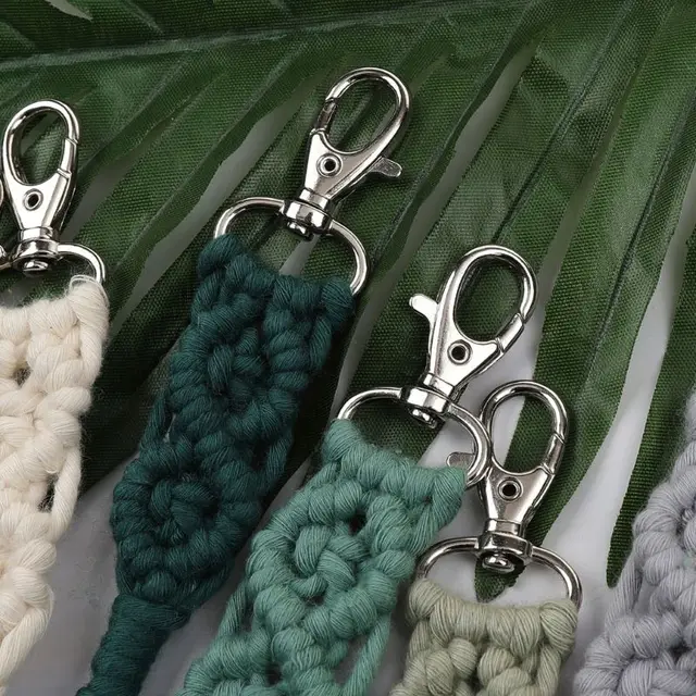 Tassel Keychain Macrame Key Chain Key Ring Keychains for Ladies Handmade Custom Kychain Ring Bag Charm Gift for Women 2
