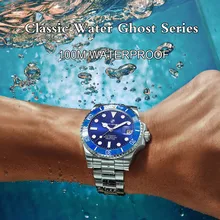 

Lacz Denton New 40mm Men Luxury Automatic Mechanical Wrist Watch Men Stainless Steel Fashion Waterproof Watch Relogio Masculino