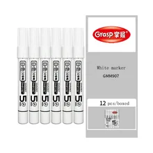 Stylo marqueur étanche non effaçable pour fenêtre en verre, craie liquide blanche, peinture, Graffiti d'art blanc, 12 pièces/ensemble