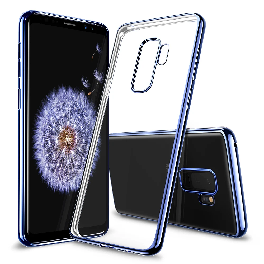 Чехол для samsung Galaxy S9, S9 Plus, ESR, прозрачный, мягкий, TPU, покрытие, рамка, яркий, глянцевый, металлический, цветной, бампер, задняя крышка, Fundas - Цвет: Синий