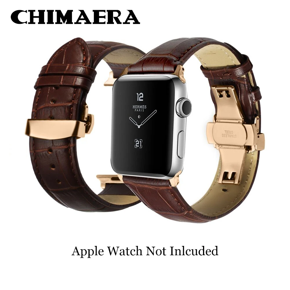 Ремешок CHIMAERA для Apple Watch Band черный коричневый браслет часов адаптер с застежкой 38