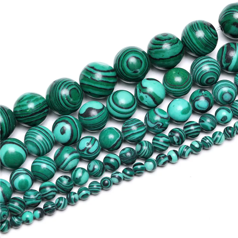 

Natural Stone Beads Malachite Round Loose Beads For Jewelry Making 4/6/8/10/12mm DIY Handmade Bracelets