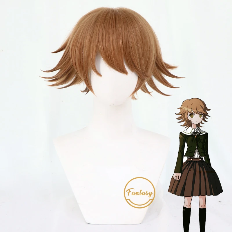 Парик для косплея из Game Danganronpa Chihiro Fujisaki термостойкие синтетические короткие
