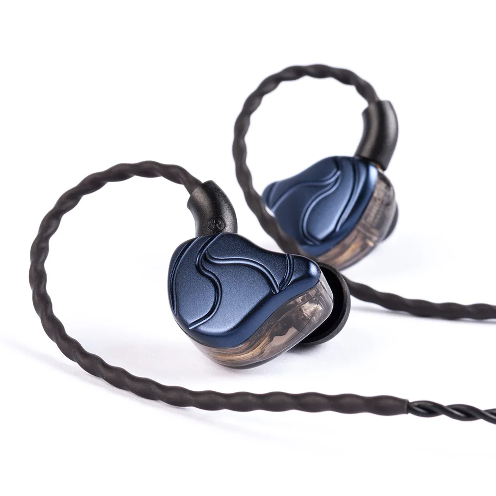 SHUOER S10 1DD+ 1BA гибридные наушники в ухо HIFI DJ монитор для бега спортивные наушники ушные наушники гарнитура вкладыши со съемным кабелем - Цвет: blue with mic