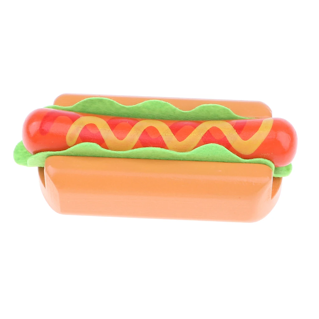 Wooden Hot Dog Kitchen Food Play Developmental Pretend Play Birthday Gift