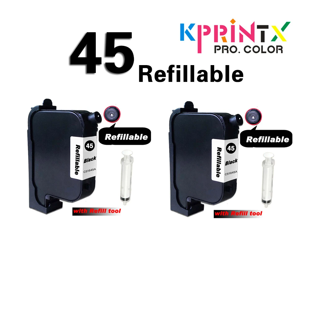 45BK перезаправляемый картридж совместимый для hp45 51645A 45 CAD граф плоттер 1280
