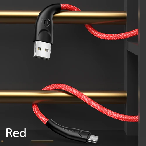 USAMS, кабель Micro USB для мобильного телефона, 3 м, кабель для синхронизации данных, Кабель microusb для samsung, xiaomi, huawei, Android, кабель для мобильного телефона - Цвет: Red
