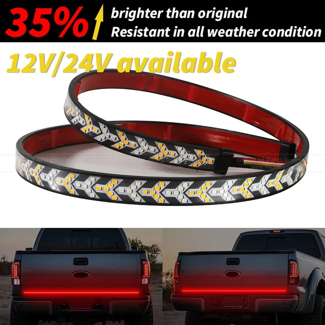 XINFOK Bar DC 12 24V Red Amber Pickup Turn Signal Truck Utes Bakkie Container Cargo Jeep RV SUV Brake Light Strip LED Tail light