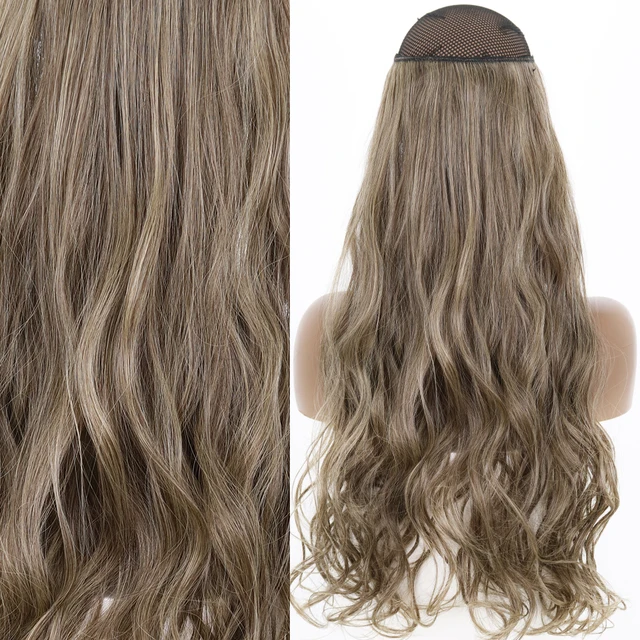 Synthetic No Clip Invisible Wire Hair Extensions Straight Natural Black Blonde One Piece False Hairpiece Halo Hair Extension J-10-86