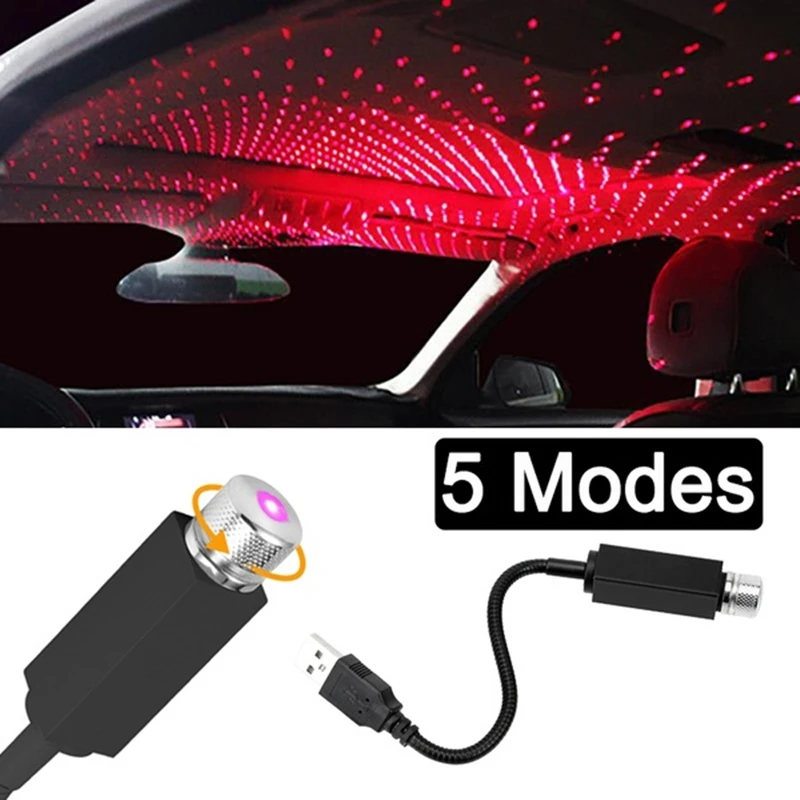 Led Car Dome Light Galaxy Projector Night Light Adjustable Usb