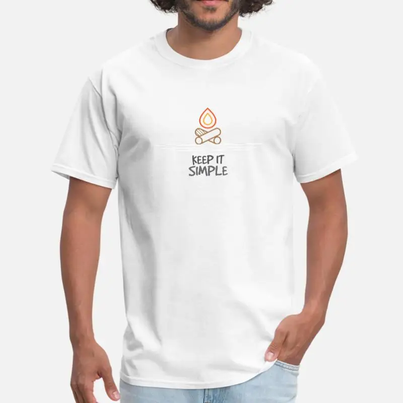 Men-White Новейшая Мужская футболка для кемпинга Keep It Simple, женская футболка с круглым вырезом и графикой, Мужская футболка с коротким рукавом, уличная одежда, поп-топ, футболка - Цвет: Men-White