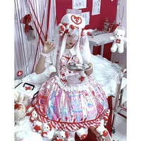 yami kawaii white lolita dress with kittys
