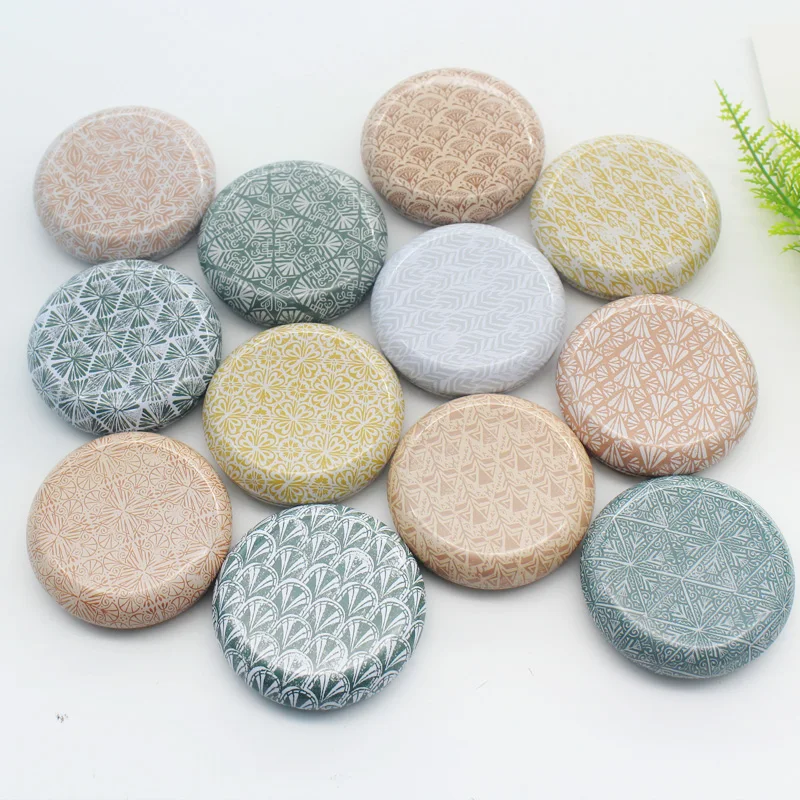 12 Pcs/Lot Fruit Print Round Metal Storage Boxes Tin Cans Jars Containers with Lids for Candy Lip Balm DIY Cosmetics Ointment 