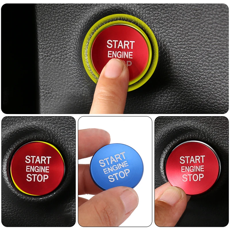 Premium Car Engine One-Click Start Stop Button Ring Cover Trim Sticker