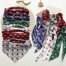 

1Pcs New Design Women Christmas Hair Fashion Band Ladies Girl Elastic Long Ribbons Headband Knotted Hairbands Hair Accessories