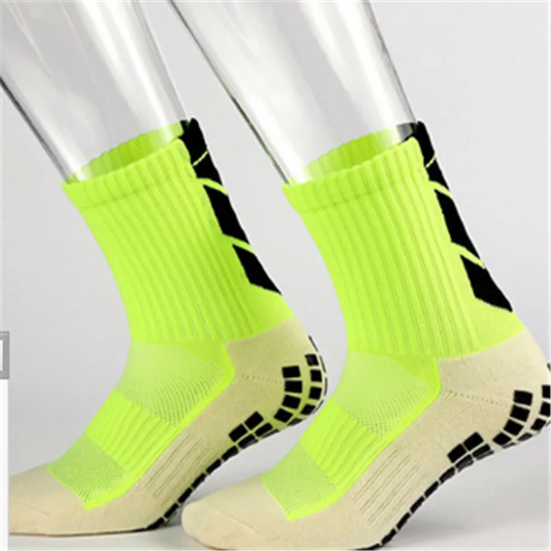 Для взрослых открытый футбол велосипедные носки нескользящие износостойкие дышащие спортивные мужские носки для футбола впитывают пот женские спортивные носки - Цвет: Зеленый