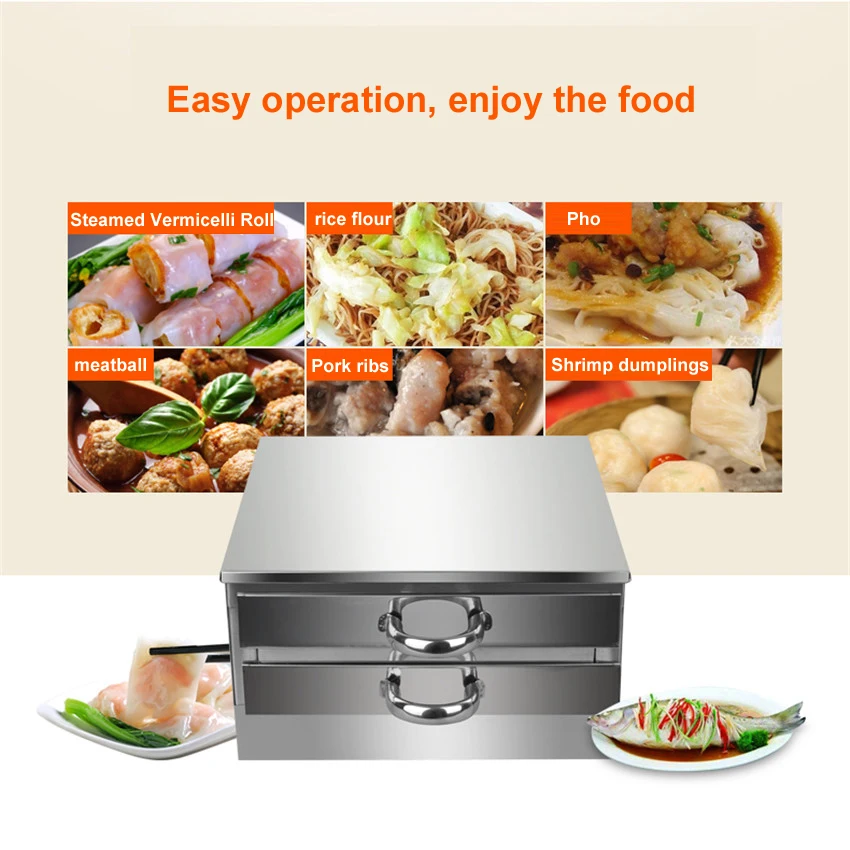 Steamed Vermicelli Rice Roll Machine Kitchen Cooking Steamer Drawer